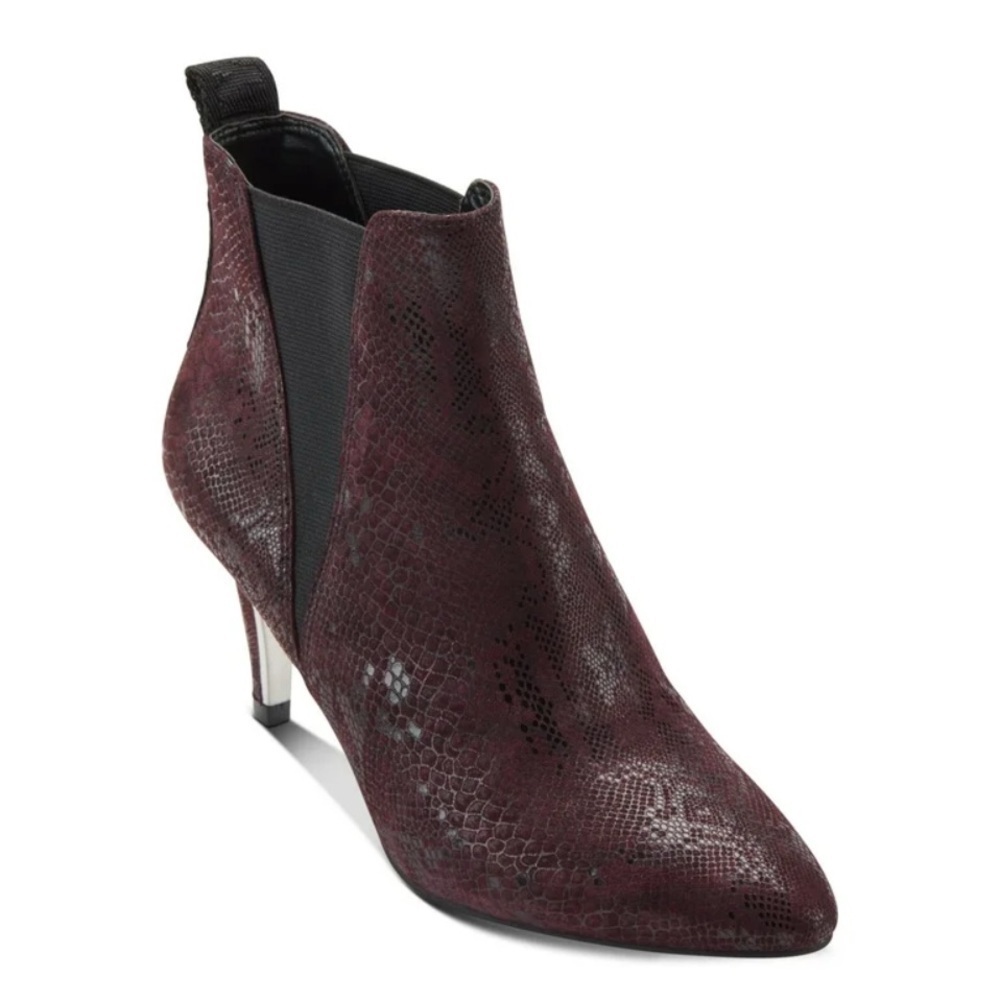 DKNY, purple, gore, snake print leather booties, size 7! NWOB gorgeous!​​​